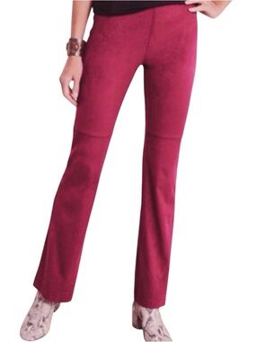 Soft Surroundings Faux Suede Pull On Bootcut Pants Women’s Plus 3X Red Rhubarb